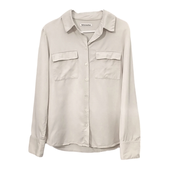 Reformation long-sleeved button down top size S - Picture 3 of 7